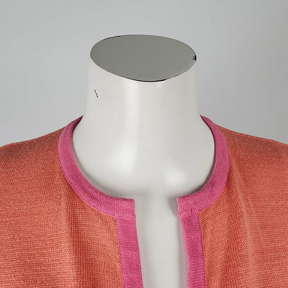 Talbots Orange & Pink Cotton Cardigan Size S - Picture 2 of 8